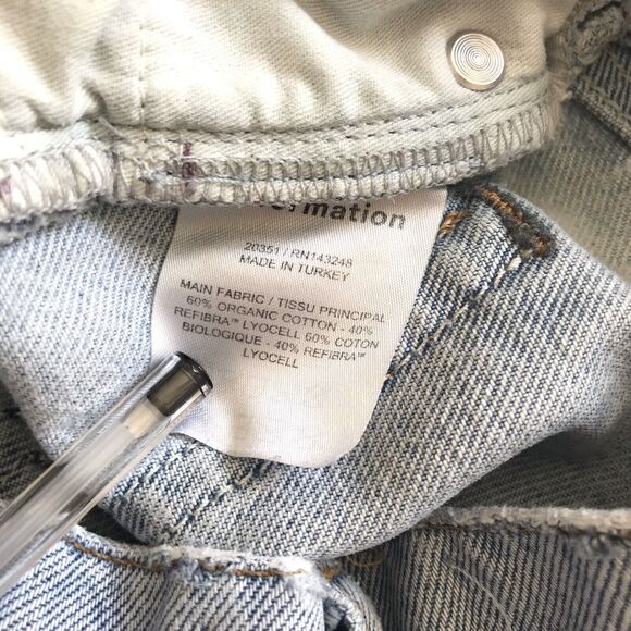 REFORMATION Womens Crop High Rise Tahoe Destroyed Distressed Jeans Blue Sz 24 - Picture 7 of 12